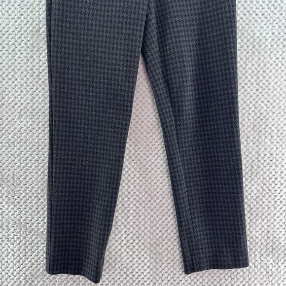 Theory Pants Womens 0 Black Houndstooth Ponte Stretch Slim Straight Mid Rise - Picture 4 of 14